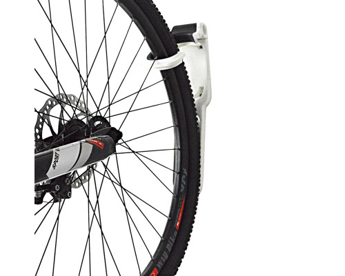 Держатель вело 00-170295 настенный торцевой ″вертикальный″ антицарапающее резиновое покрытие сверхпрочный пластик с дополнительным упором под 2е колесо белый H09B HORST