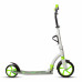 Самокат 00-180021 алюминиевый с передним аммортизатором 230+180мм подшипники ABEC-9 до 100кг, новый ШИРОКИЙ РУЛЬ, серебристо-зеленый COD-X 4.0