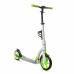 Самокат 00-180021 алюминиевый с передним аммортизатором 230+180мм подшипники ABEC-9 до 100кг, новый ШИРОКИЙ РУЛЬ, серебристо-зеленый COD-X 4.0