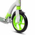 Самокат 00-180021 алюминиевый с передним аммортизатором 230+180мм подшипники ABEC-9 до 100кг, новый ШИРОКИЙ РУЛЬ, серебристо-зеленый COD-X 4.0
