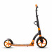 Самокат 00-180022 алюминиевый с передним аммортизатором 230+180мм подшипники ABEC-9 до 100кг, новый ШИРОКИЙ РУЛЬ, черно-оранжевый COD-X 4.0