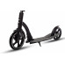 Самокат 00-180025 алюминиевый с передним аммортизатором 230+180мм подшипники ABEC-9 до 100кг, новый ШИРОКИЙ РУЛЬ, черный COD-X 4.0