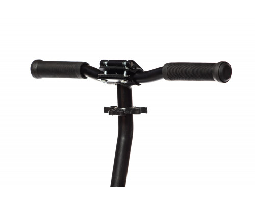 Самокат 00-180025 алюминиевый с передним аммортизатором 230+180мм подшипники ABEC-9 до 100кг, новый ШИРОКИЙ РУЛЬ, черный COD-X 4.0