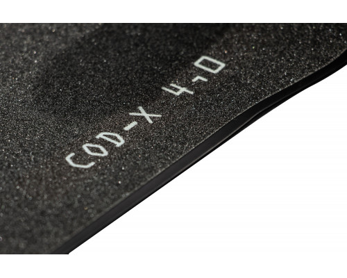 Самокат 00-180025 алюминиевый с передним аммортизатором 230+180мм подшипники ABEC-9 до 100кг, новый ШИРОКИЙ РУЛЬ, черный COD-X 4.0