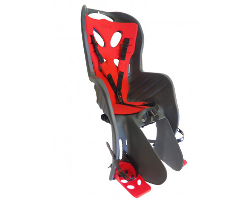 Сиденье 01-100084 детское на багажник CURIOSO DELUXE темно-серое с красной вставкой 'NFUN
