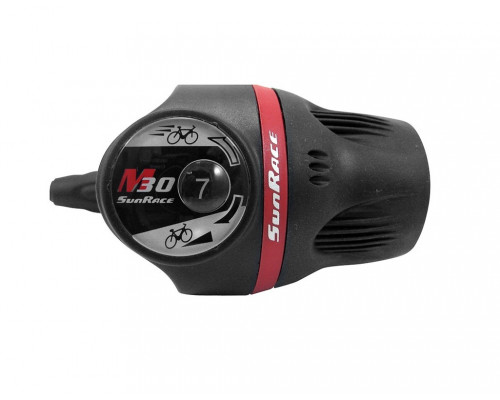 Переключатель скоростей TSM37.R70S.0S0.HP 06-201367 грипшифт M37 правый, 7 скоростей, с проводкой (тросик+рубашки) SUNRACE