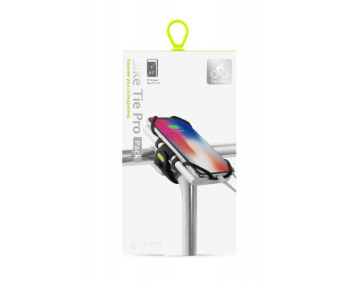 Держатель для смартфона 07-171010 силиконовый на руль универсальный 4.0'-6.0' BIKE TIE X черный BONE