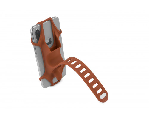 Держатель для смартфона 07-180011 силиконовый на руль универсальный 4.0'-6.5' BIKE TIE 2 красный BONE