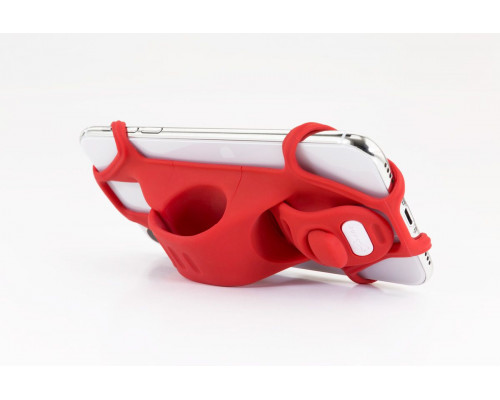 Держатель для смартфона 07-180011 силиконовый на руль универсальный 4.0'-6.5' BIKE TIE 2 красный BONE