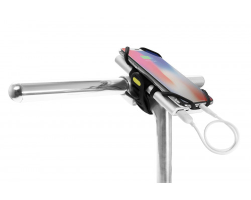 Держатель для смартфона 07-181210 силиконовый на вынос универсальный 4.0'-6.5' BIKE TIE PRO PACK черный BONE