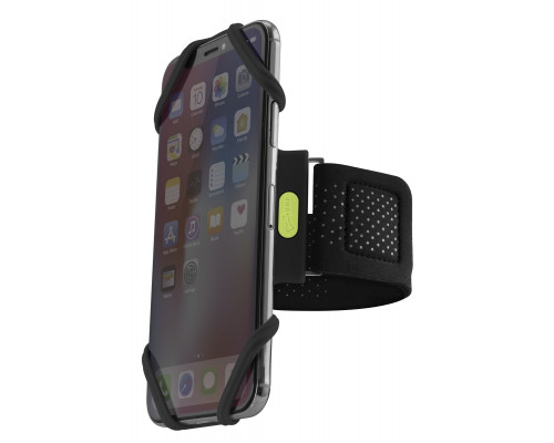 Держатель для смартфона 07-185020 силиконовый на руку (размер L) универсальный 4.0'-6.5' RUN TIE черный BONE