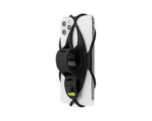 Держатель для смартфона 07-200630 силиконовый НА РУЛЬ универсальный 4.7'-7,2' BIKE TIE 4 + POWER STRAP( держатель для POWERBANK ) черный BONE