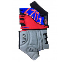 Перчатки 08-202295 лайкра X-SERIES красно-синие, размер XL, с петельками, GEL, на липучке FUZZ