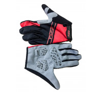 Перчатки 08-202721 лайкра, длинные пальцы, RACE LIGHT черно-красные, размер XS, для сенсорных экранов, GEL, на липучке FUZZ