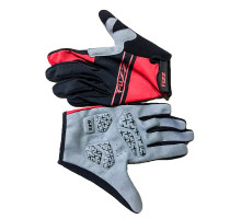 Перчатки 08-202726 лайкра, длинные пальцы, RACE LIGHT черно-красные, размер XXL, для сенсорных экранов, GEL, на липучке FUZZ