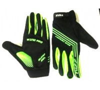 Перчатки 08-202824 неопреновые WIND PRO, черно-неон зеленые, утепленные, длинные пальцы, размер L, для сенсорных экранов, GEL, на липучке FUZZ