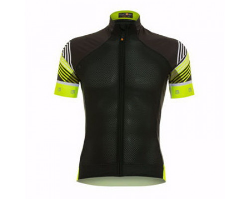 Велофутболка 12-548 SORRENTO-3 J-830 Black/Yellow Men Elite SS Jersey с длинной молнией со светоотражающими элементами, с водонепроницаемым корманомичерно-неоновая размер XL FUNKIER