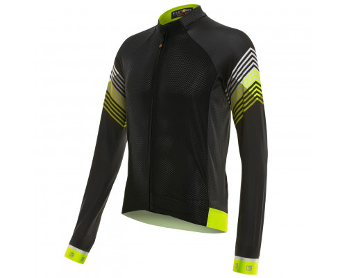 Велофутболка 12-671 SORRENTO J-830-L с длинным руквом Black/Yellow Men Elite LS Summer Jersey с длинной молнией. черно-неоновая размер M FUNKIER