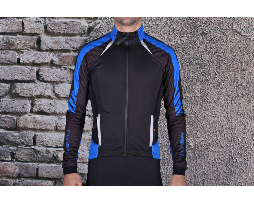 Велокуртка 12-695 Tolmezo WJ-1326 Black/Blue TPU Thermal (Windstopper, Waterproof, Breathable) PRO с длинной молнией. черно-синяя размер XXL FUNKIER