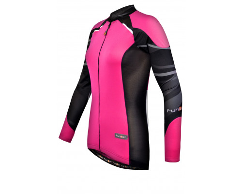 Велофутболка 12-787 женская Firenze с длинным рукавом JW-730-7-LW Pink Black Women Active LS Thermal черно-розовая размер S FUNKIER