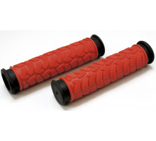 Ручки .С49RB на руль 3-125 резиновые 125мм 2-х компонентные красно-черные CLARK`S