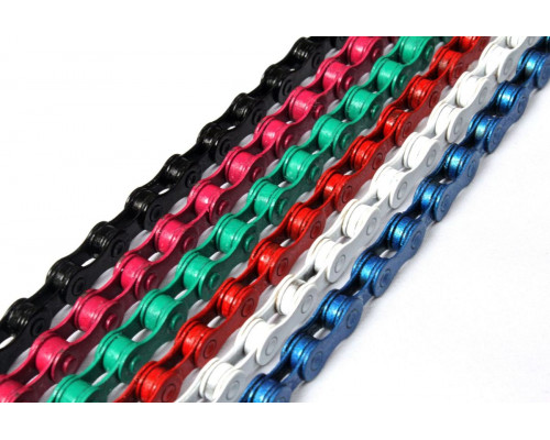 Цепь  C410TP 3-139 1/2″x1/8″ 112 звеньев белая с тефлоновым покрытием  в коробке с замком 1скоростная/BMX CLARKS