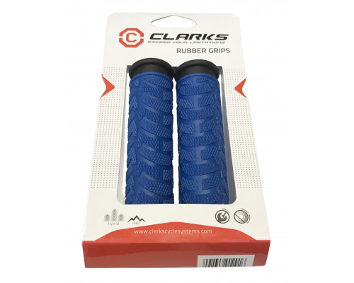 Ручки .С49BB на руль 3-457 резиновые 125мм 2-х компонентные сине-черные CLARK`S