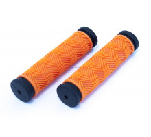 Ручки .С127 на руль 3-462 резиновые 130мм антисокльз. оранжево-черные CLARK`S
