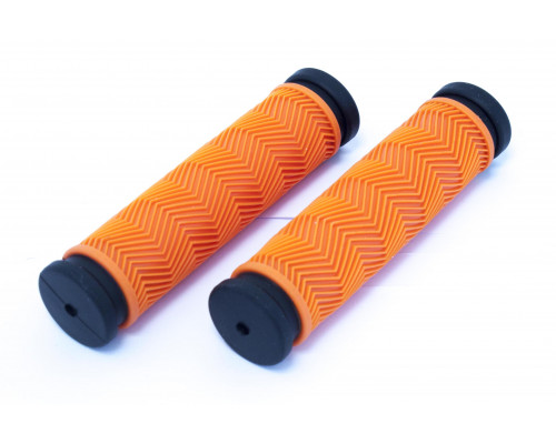 Ручки .С127 на руль 3-462 резиновые 130мм антисокльз. оранжево-черные CLARK`S