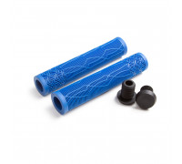 Ручки .С132 на руль 3-483 резиновые 168мм, пластиковые заглушки синие CLARK`S