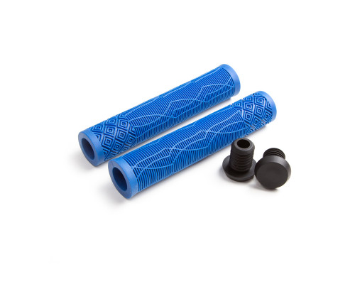 Ручки .С132 на руль 3-483 резиновые 168мм, пластиковые заглушки синие CLARK`S