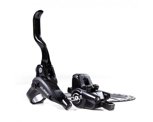 Тормозной набор гидр. 3-615 для дискового тормоза пара перед+задний CLOUT 1 (минеральное масло, ротор 160мм+суппорт+тормозная ручка+шланг) 419г. черный CLARK`S