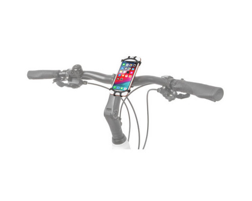 Держатель для смартфона 5-122580 силиконовый 3,5″-6,5″ вращающееся 360', крепление на руль или вынос черный M-WAVE