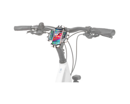 Держатель для смартфона 5-122580 силиконовый 3,5″-6,5″ вращающееся 360', крепление на руль или вынос черный M-WAVE