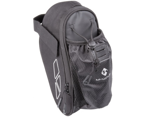 Подсумок 5-122831 подседельный 9.5х10х27см с отделением для фляги, с отражающими элементами черный AMSTERDAM BAG M-WAVE