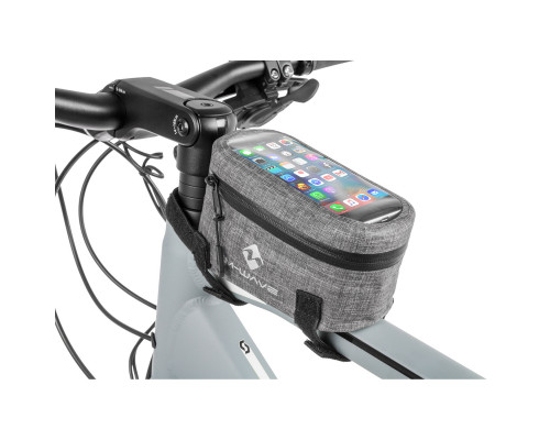 Сумочка/чехол+бокс 5-122883 на раму д/смартфона размер XL увеличенный 185х95х85мм 100% водонепроницаемый сварные швы, дизайн DENIM серая M-WAVE