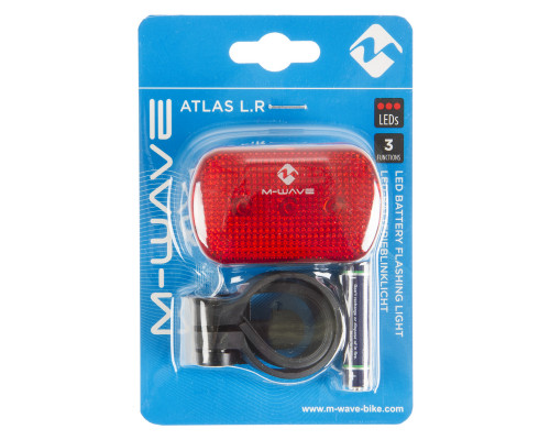 Фонарь 5-221040 задний 3диода/2ф красный с батарейками ATLAS L.R M-WAVE