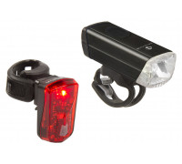 Фара+фонарь 5-221092 Li-Ion АКБ USB-зарядка 1диод 1W 20люкс/95люм/3функции алюминиевый + 1диод 0,5W/2функции красный ATLAS 20 USB M-WAVE