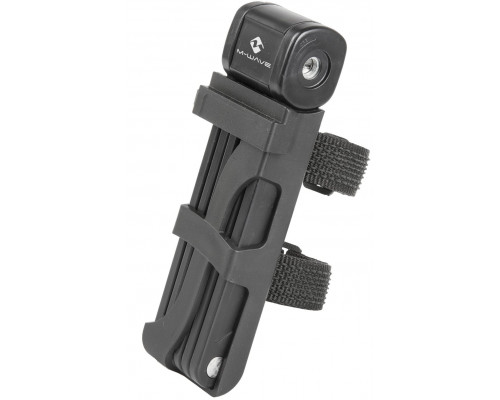 Замок 5-230194 вело складной 875мм автоматический6 стальных пластин держ-ль в комплекте черный M-WAVE