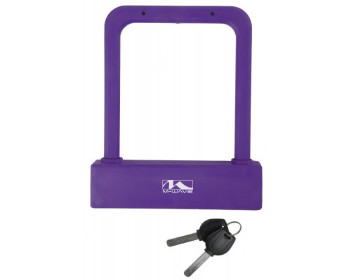 Замок 5-231099 ″скоба″ вело/универсальный U-образный 175х205мм 8 граниевые прутки 16мм силиконовый фиолетовый M-WAVE