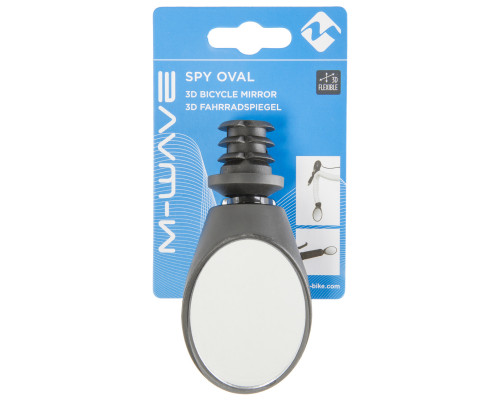 Зеркало 5-270032 овальное 75*50мм 3 степени свободы торцевое крепление на руль или рога, черное M-WAVE