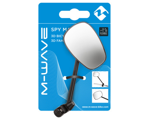 Зеркало 5-270080 вело на руль, панорамное овальное 105х70мм удлиненный держатель 300мм черное M-WAVE
