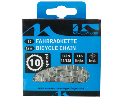 Цепь 5-301901 1/2″x11/128″ 116 звеньев с замком в коробке для SHIMANO/SRAM/CAMPAGNOLO 10 скоростей 259г M-WAVE