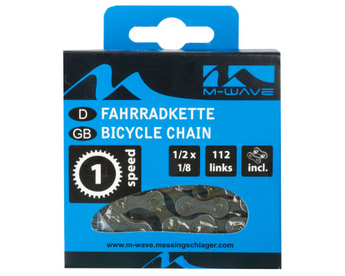 Цепь 5-301905 1/2″x1/8″ 112 звеньев с замком в коробке 1 скоростная M-WAVE