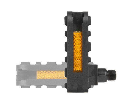 Педали 5-311765 алюминиевые/пластик складные двусторонние с отражателями черные