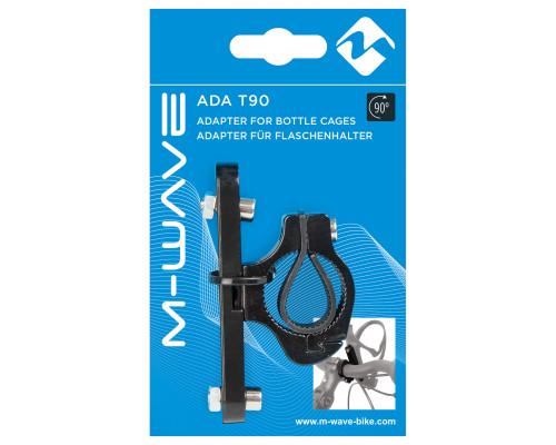 Флягодержатель/крепление 5-340017 для крепление флягодержателей вращающийся на 90', на руль или подседельный штырь 22,2-25,4мм алюминиевый черный на блистере ADA T90 M-WAVE