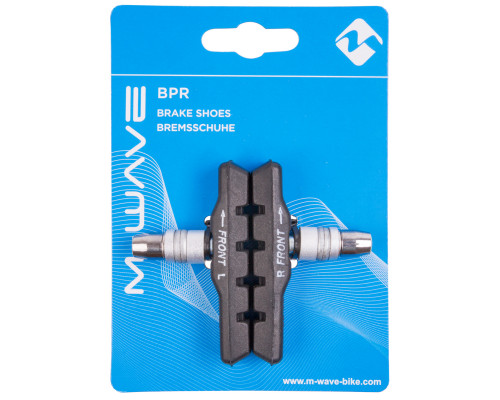 Тормозные колодки 5-361020 с крепежом ассимметричные 72мм для стальных и алюминиевых ободов черные  M-WAVE