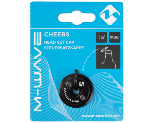 Рулевая крышка 5-390517 для AHEAD 1 1/8″ с магнитным держателем металлических крышек от бутылочек алюминий, с болтом черная M-WAVE
