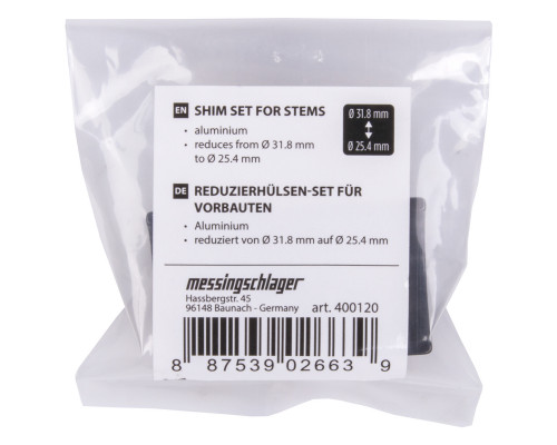 Руль/адаптер 5-400120 алюминий, проставки между рулем 31,8мм и выносом 25,4мм, длина 50мм