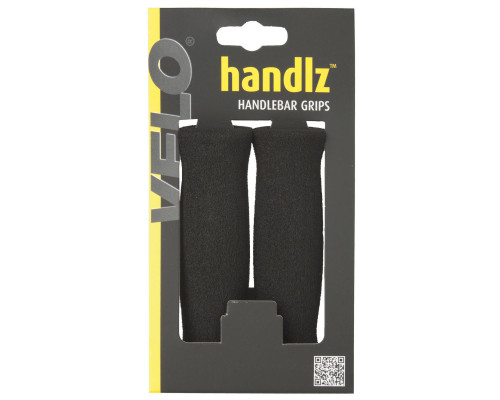 Ручки 5-410311 на руль полиуретан. 125мм вес35г. с заглушками черные (на блистере) VELO